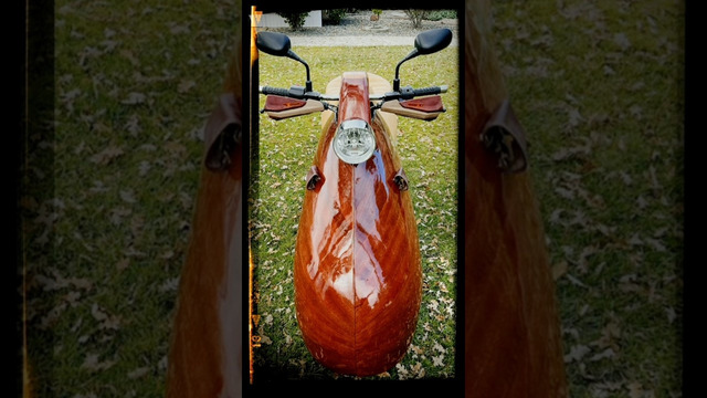 Деревянный Мотоцикл на Электротяге в стиле Art-Deco & Streamline #shorts