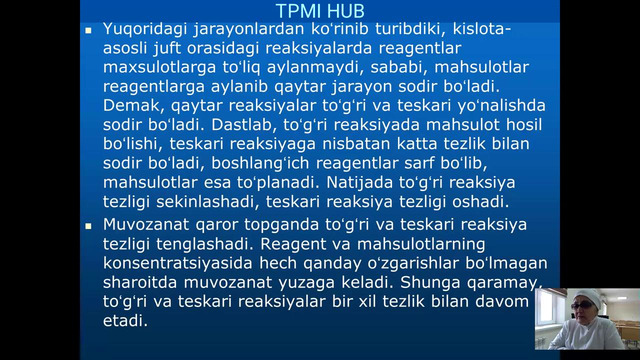 Тиббий кимё. Биосистемаларда кислота-асос мувозанати. Буфер системалар. (Алимходжаева Н.Т.)