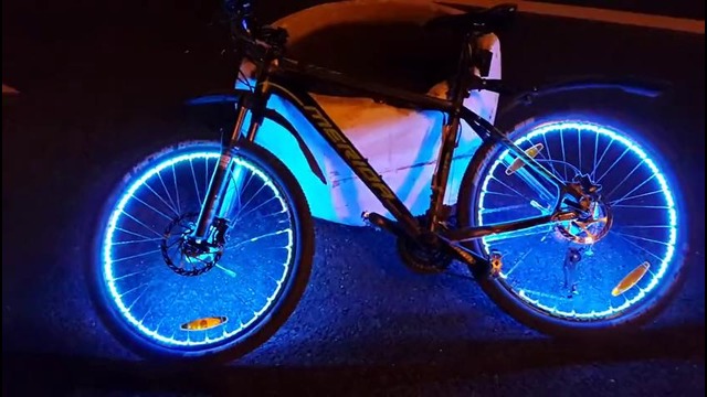 Подсветка колес велосипеда с пультом управления, светодиодная многоцветная RGB