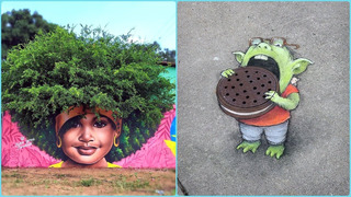 Amazing Street Art! Creative Ideas Street Artists! Drawing compilation