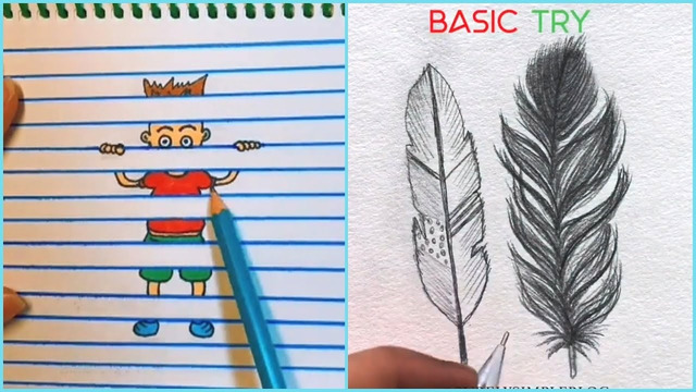 SIMPLE DRAWING TRICKS & TECHNIQUES! HOW TO DRAW EASY WITH MARKERS! DRAWINGS IDEAS FOR BEGINNERS