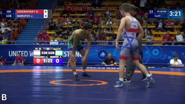 Qual. fs – 55 kg- n. serebrinsky (isr) v. j. marufov (uzb)