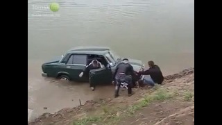 Russian drift fail in lada riva sedan