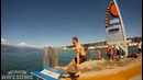 Trampoline flips into the lake | people are awesome