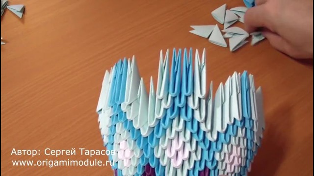Модульное оригами лебедь. Modular origami Swan. Оригами лебедь. часть 2