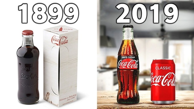 Эволюция развития бутылок кока-колы 1899 – 2019