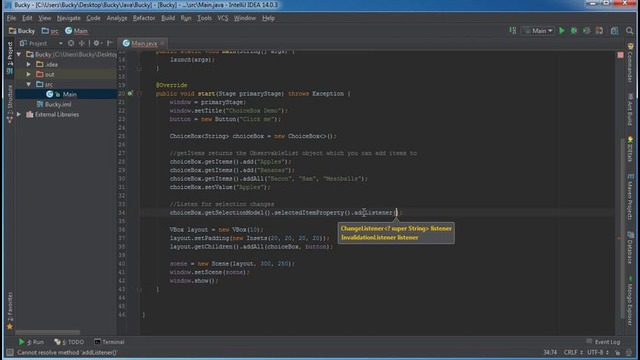 JavaFX Java GUI Tutorial – 13 – Listening for Selection Changes