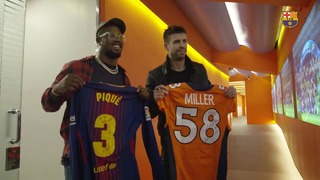 Denver Broncos star Von Miller attends game, meets Gerard Piqu