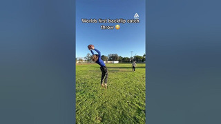 Guy Does Catch and Throw While Performing Backflip