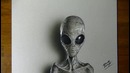 Drawing a Grey Alien – Super speeded up art