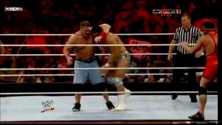 John Cena & Jim Ross vs Alberto del Rio & Michael Cole Raw 17-11-2011