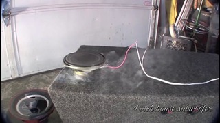 Blowing up 10 subwoofers with 120 volts