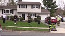 Funeral procession and Bagpipe salute