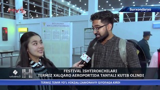 Surxondaryoda festival ishtirokchilari Termiz xalqaro aeroportida
