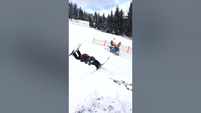 Duo Performs Half Backflip On Ski | People Are Awesome