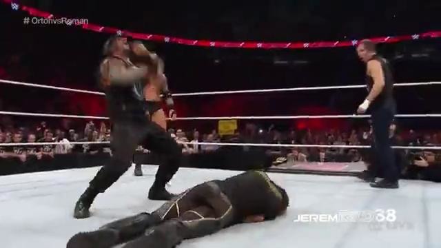Randy Orton RKO on Roman Reigns – Raw