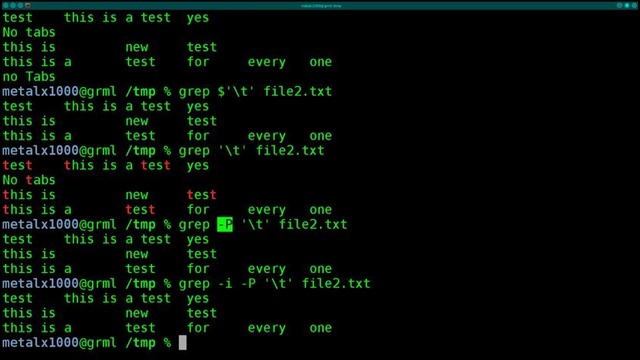 Grepping for Tabs Linux Shell Tutorial – BASH