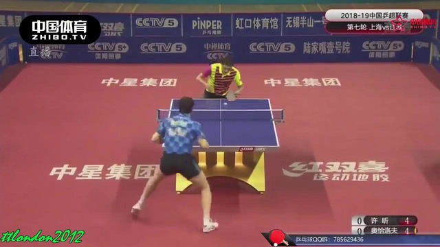 Xu Xin vs Dimitrij Ovtcharov China Super League 2018 2019
