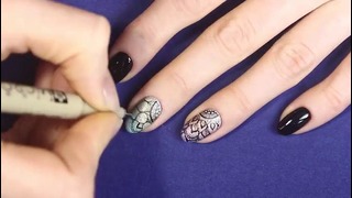 Маникюр гель лаком FOX Platinum. Рисунки на ногтях МАРКЕРОМ для ногтей