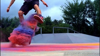Slow Motion Skateboarding Color Explosions