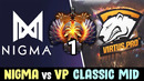 Nigma vs vp classic mid — miracle vs top-1 rank noone
