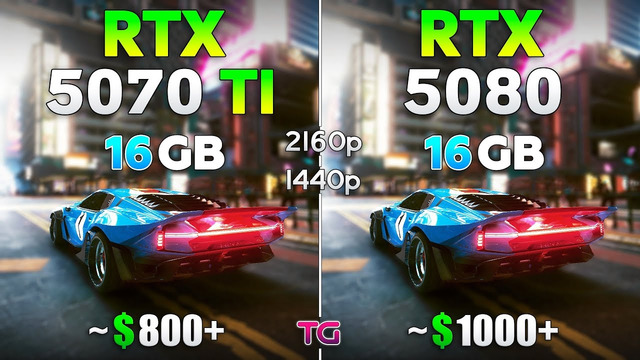 RTX 5070 Ti vs RTX 5080 – Test in 10 Games | 1440p & 4K