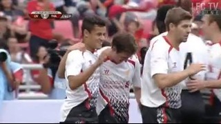 Thailand 0-3 Liverpool FC. Coutinho opens the scoring 1-0