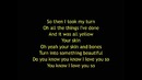 Coldplay – Yellow (Lyrics)