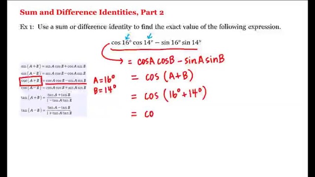 9 – 3 – Sum and Difference Identities, Part 2 (3-51)