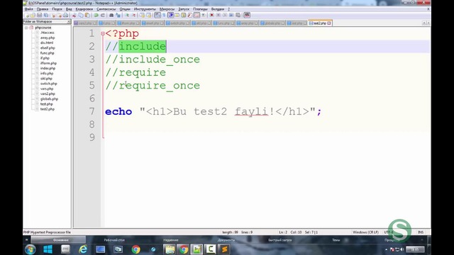 9 PHPda Include va require {9-DARS} – – Salohiddin Yoqubovdan PHP darslari
