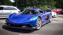 9x Koenigsegg HUGE ACCELERATIONS leaving Pub! Jesko, One:1, Regera