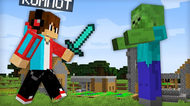 Я СТАЛ ГИГАНТОМ И ЗАЩИТИЛ ДЕРЕВНЮ ОТ ЗОМБИ В МАЙНКРАФТ | Компот Minecraft