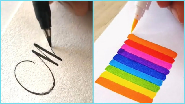 Relaxing Calligraphy & Hand Lettering with a brush #14! Satisfying! Amazing Calligraphy Masters