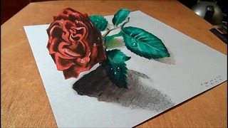 3D иллюстрация Красной Розы