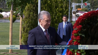 Prezident Shavkat Mirziyoyev «Matonat madhiyasi» yodgorligi poyiga gulchambar qo‘ydi