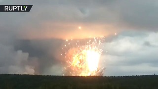 Взрывная волна от детонации снарядов на складе под Ачинском попала на видео