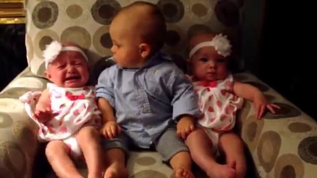 Baby meets the twins