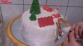 Украшение новогоднего торта от sweet beauty сладкая красота, cake decoration
