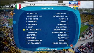 Италия – Швеция | Чемпионат Европы 2016 | Групповой турнир | Обзор матча