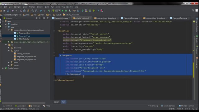 Android Studio Tutorial – 42 – Communication between two Fragments