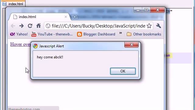 Beginner JavaScript Tutorial – 23 – onMouseOver, onLoad