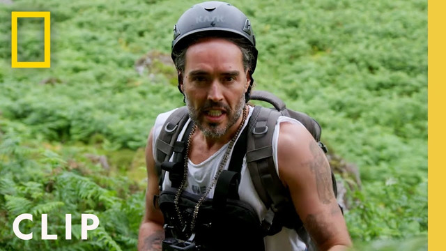 Russell Brand scales a cliffside | Running Wild with Bear Grylls