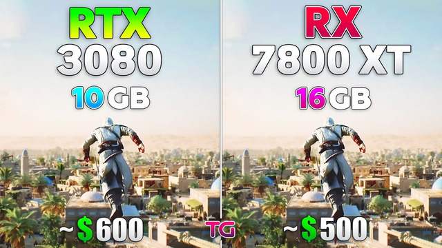 RX 7800 XT vs RTX 3080 – Test in 10 Games l Ray Tracing