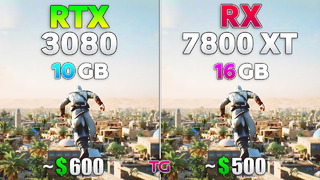 RX 7800 XT vs RTX 3080 – Test in 10 Games l Ray Tracing
