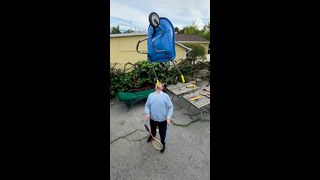 Man Balances Wheelbarrow on Chin and While Juggling | People Are Awesome #shorts