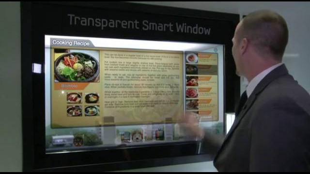 Демонстрация прозрачного дисплея Samsung Transparent Smart Window
