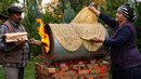 Lavash with Greens: Cooking Bread on a Barrel
