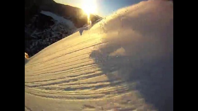 Небольшой ролик с фрирайдом на сноуборде (HD)