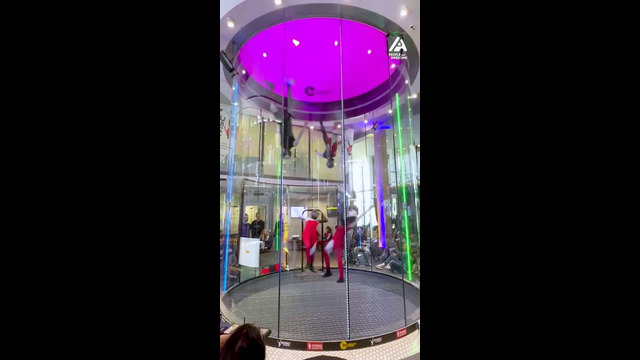 Group of People Participate in Indoor Skydiving | People Are Awesome #shorts