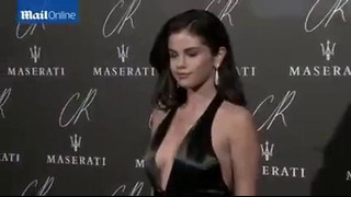 Selena Gomez Wears a Black Dress to the CR Fashion Launch